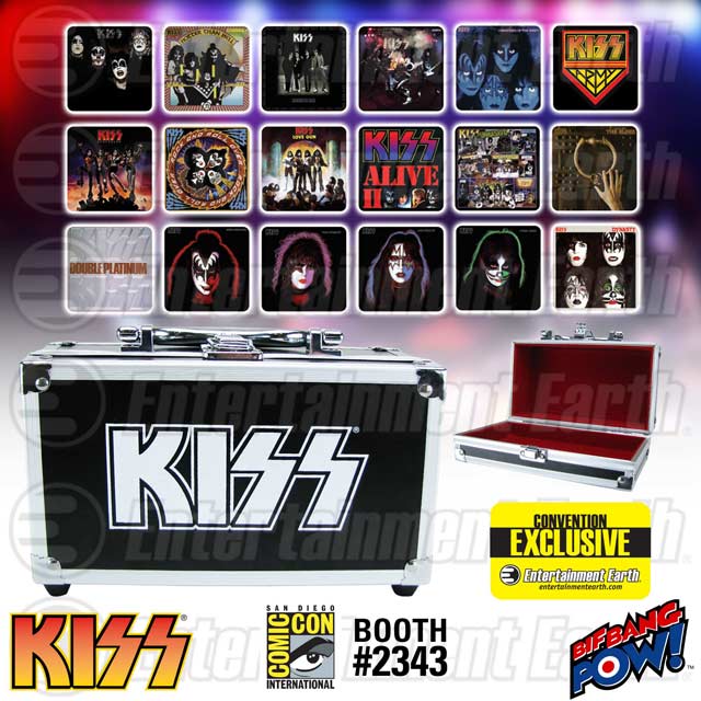 KISS Album Cover Coaster Set in Miniature Guitar Case - Convention Exclusive