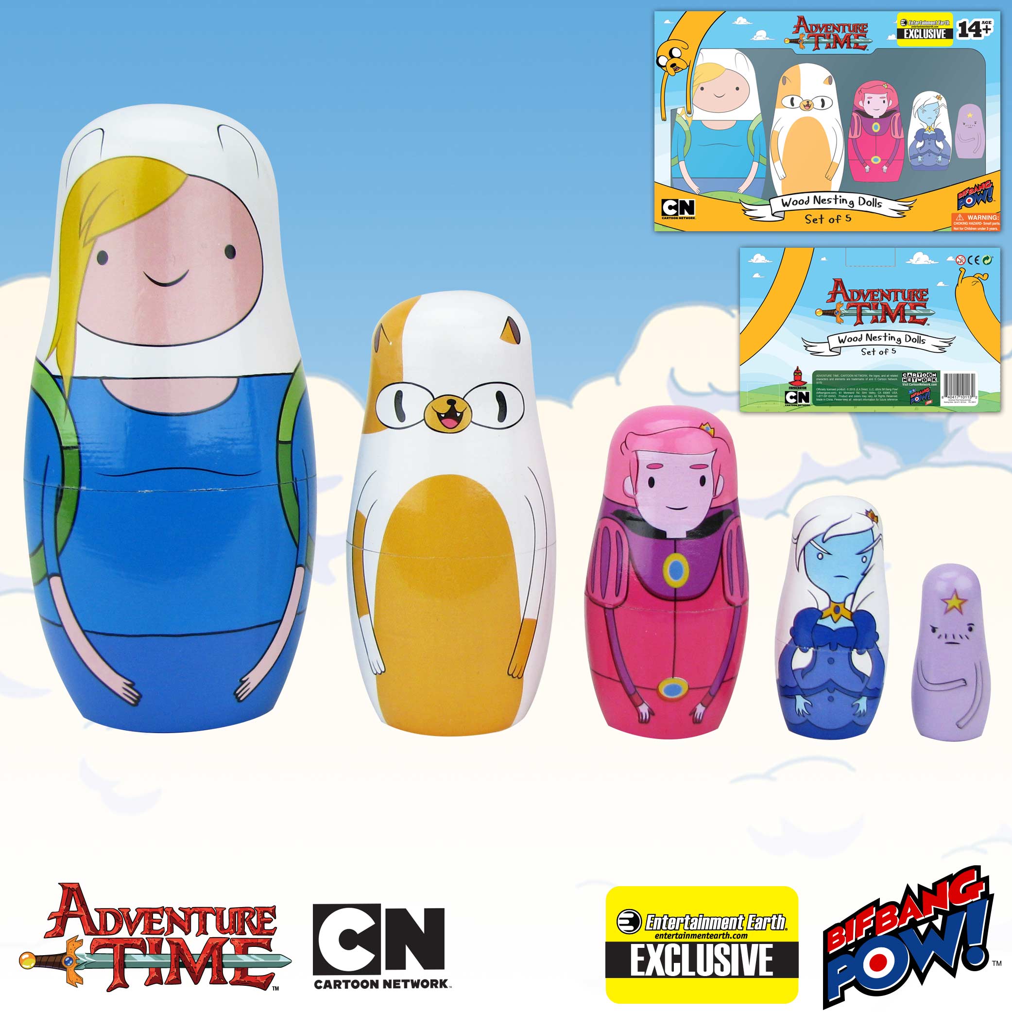 Adventure Time Fionna and Cake Nesting Dolls