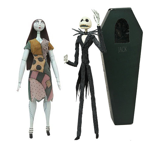 Nightmare Before Christmas Jack and Sally Action Figure Coffin 2-Pack