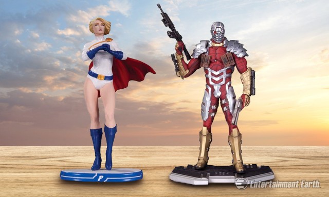 Powergirl and Deadshot Statues
