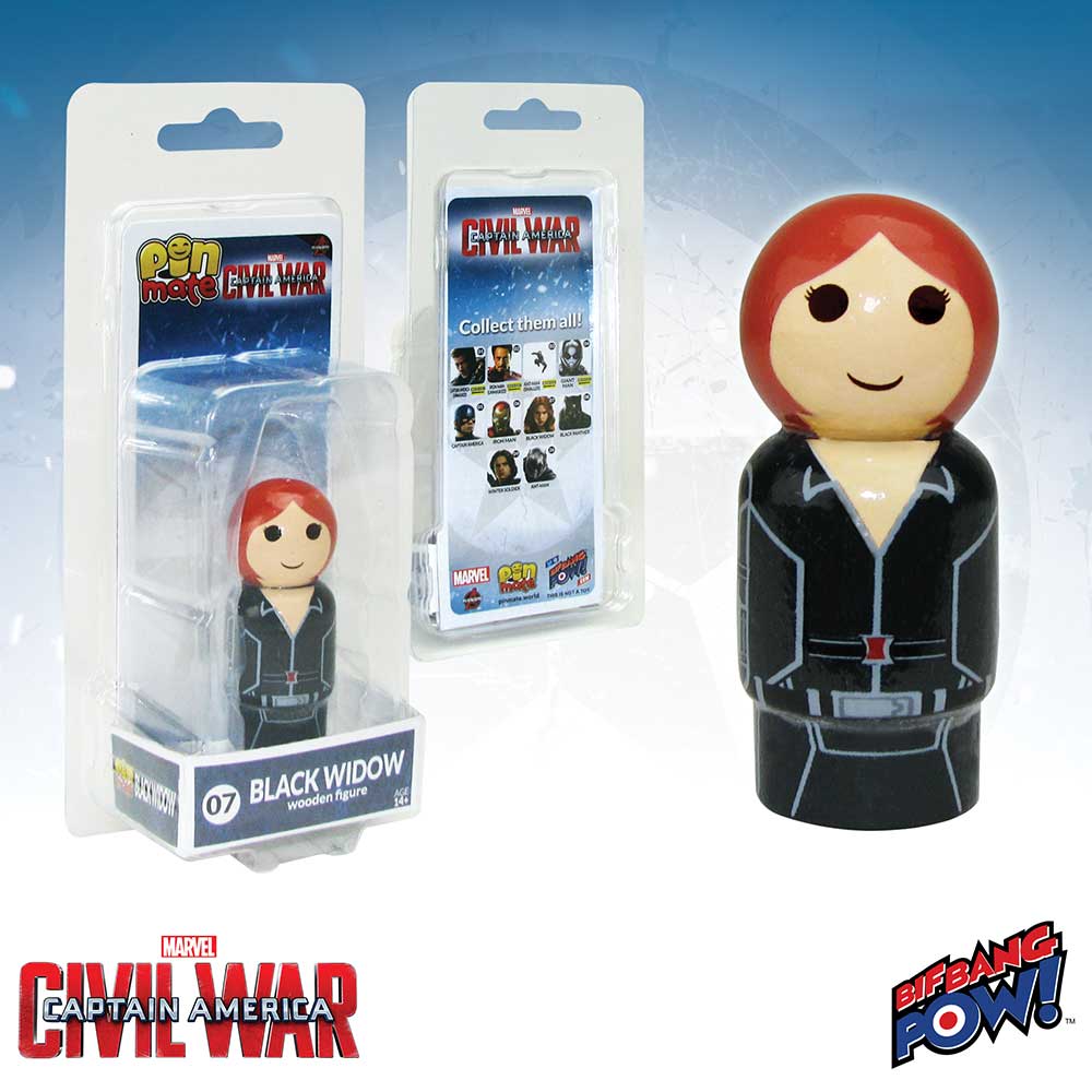  Marvel Captain America Civil War Black Widow Pin Mate Wooden Figure