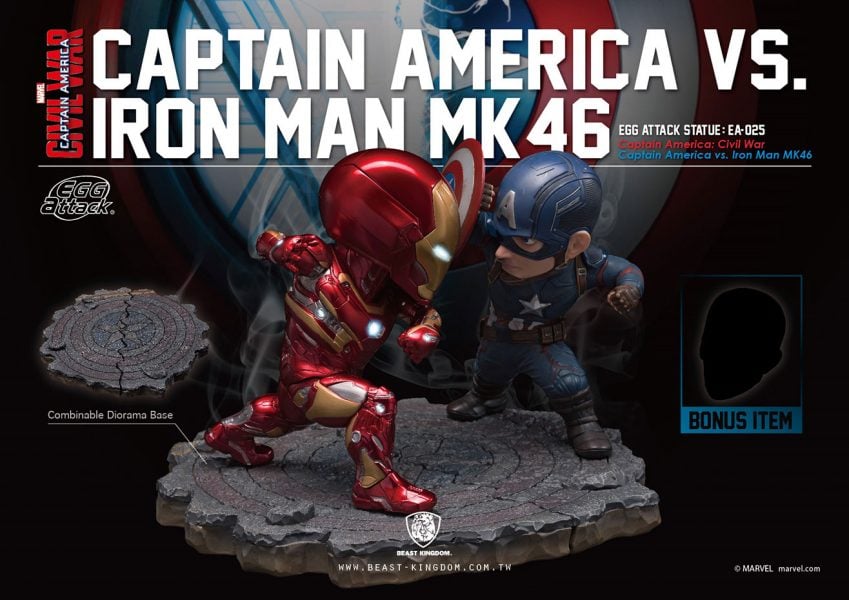 Captain America: Civil War Captain America vs. Iron Man Egg Attack Statue 2-Pack