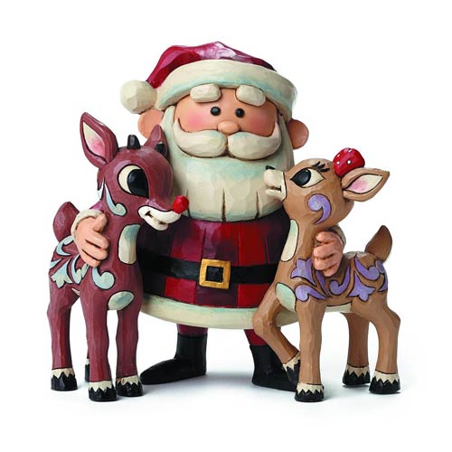 Rudolph the Red-Nosed Reindeer Santa Traditions Statue
