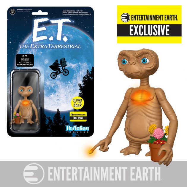 E.T. Glow-in-the-Dark Finger and Chest ReAction Action Figure - Entertainment Earth Exclusive