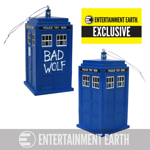Doctor Who Bad Wolf TARDIS Holiday Ornament with Sound - Entertainment Earth Exclusive