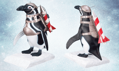 The Bat and the Cat Surprised by This Penguin Commando