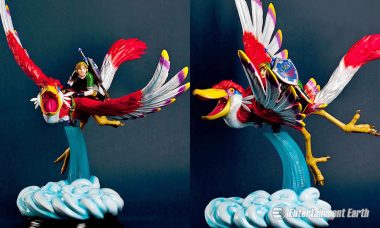 Link and Loftwing Fly Through the Clouds as New Skyward Sword Statue