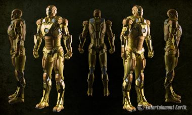 Iron Man Shines in Golden Mark 21 Suit with Lighted Hall