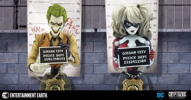 Gotham’s Terrible Twosome Are All Smiles for Their Mugshots in These Cryptozoic Busts